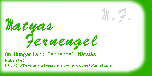 matyas fernengel business card
